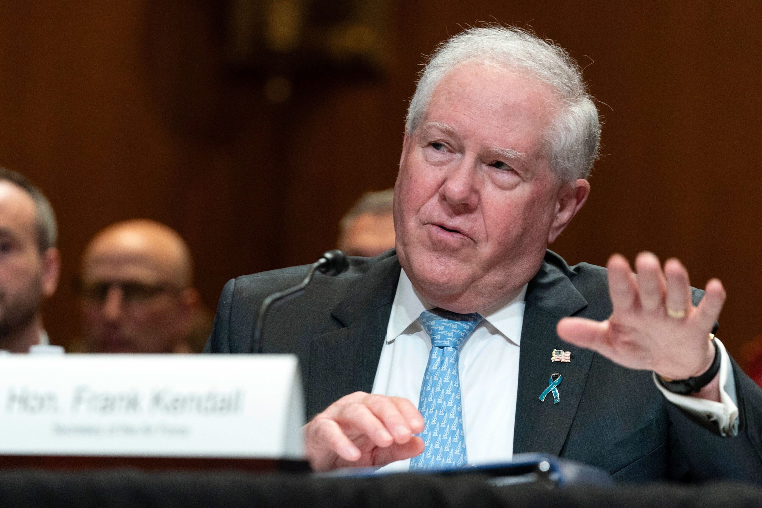 <i>Jose Luis Magana/AP/File via CNN Newsource</i><br/>Secretary of the Air Force Frank Kendall testifies before Senate Committee on Appropriations - Subcommittee on Defense hearing on Capitol Hill in Washington