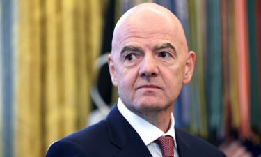 FIFA President Gianni Infantino attends a meeting at the White House in Washington