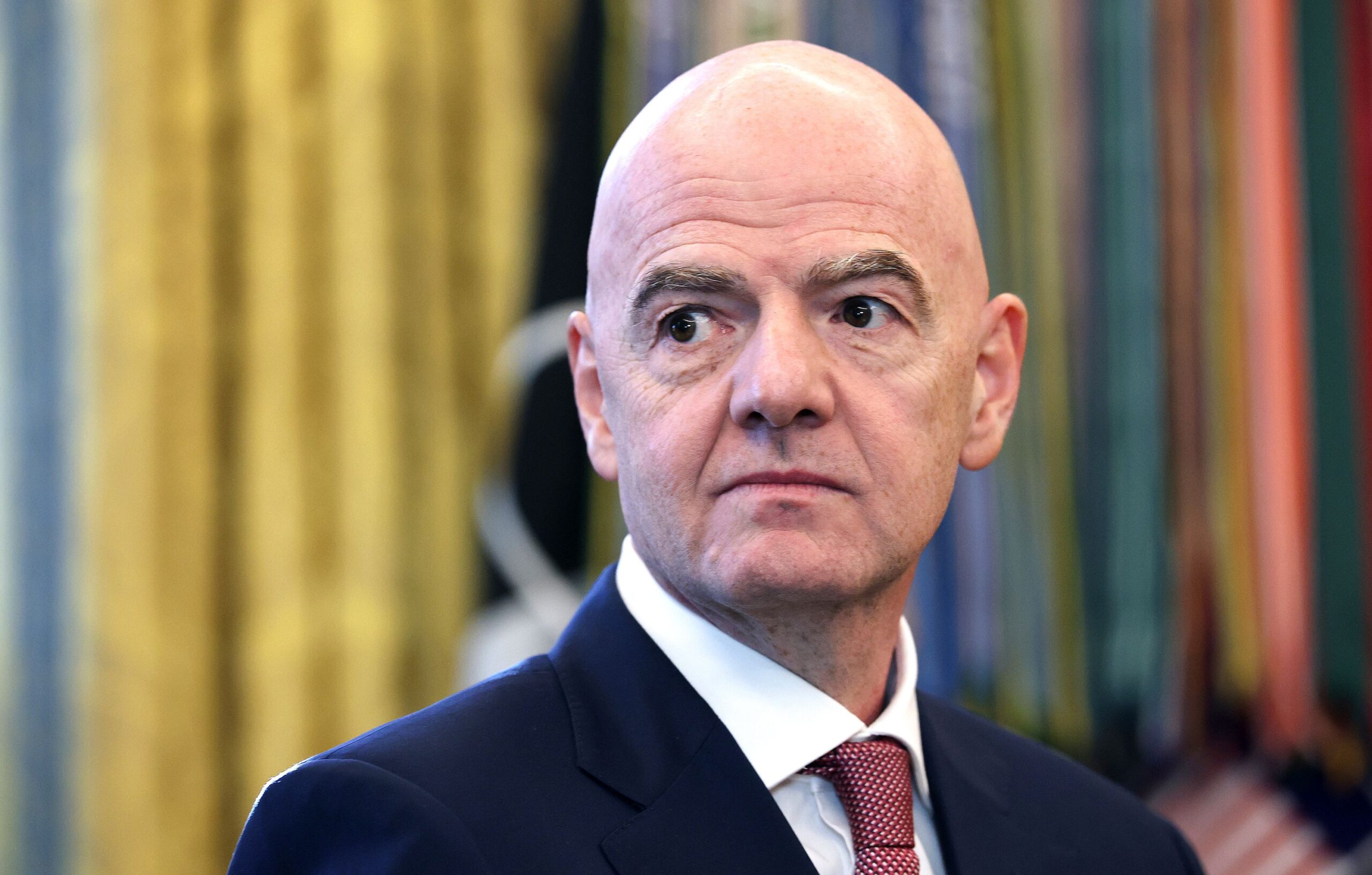 <i>Win McNamee/Getty Images via CNN Newsource</i><br/>FIFA President Gianni Infantino attends a meeting at the White House in Washington