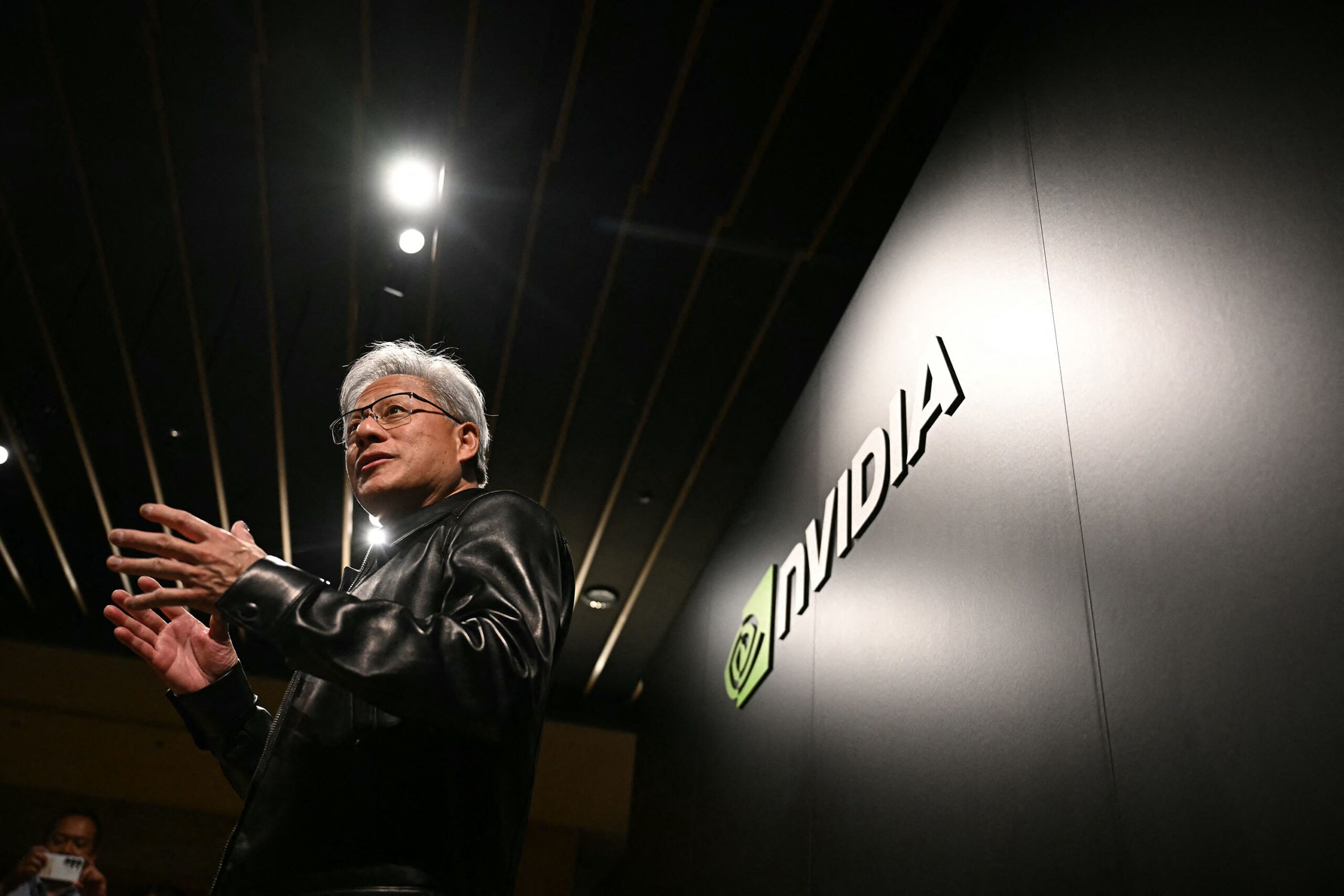 <i>Philip Fong/AFP/Getty Images via CNN Newsource</i><br/>Nvidia CEO Jensen Huang is pictured speaking with the media in Tokyo in July