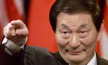 Chinese Prime Minister Zhu Rongji answers reporters' questions at a joint press conference with US President Bill Clinton in Washington DC in 1999.