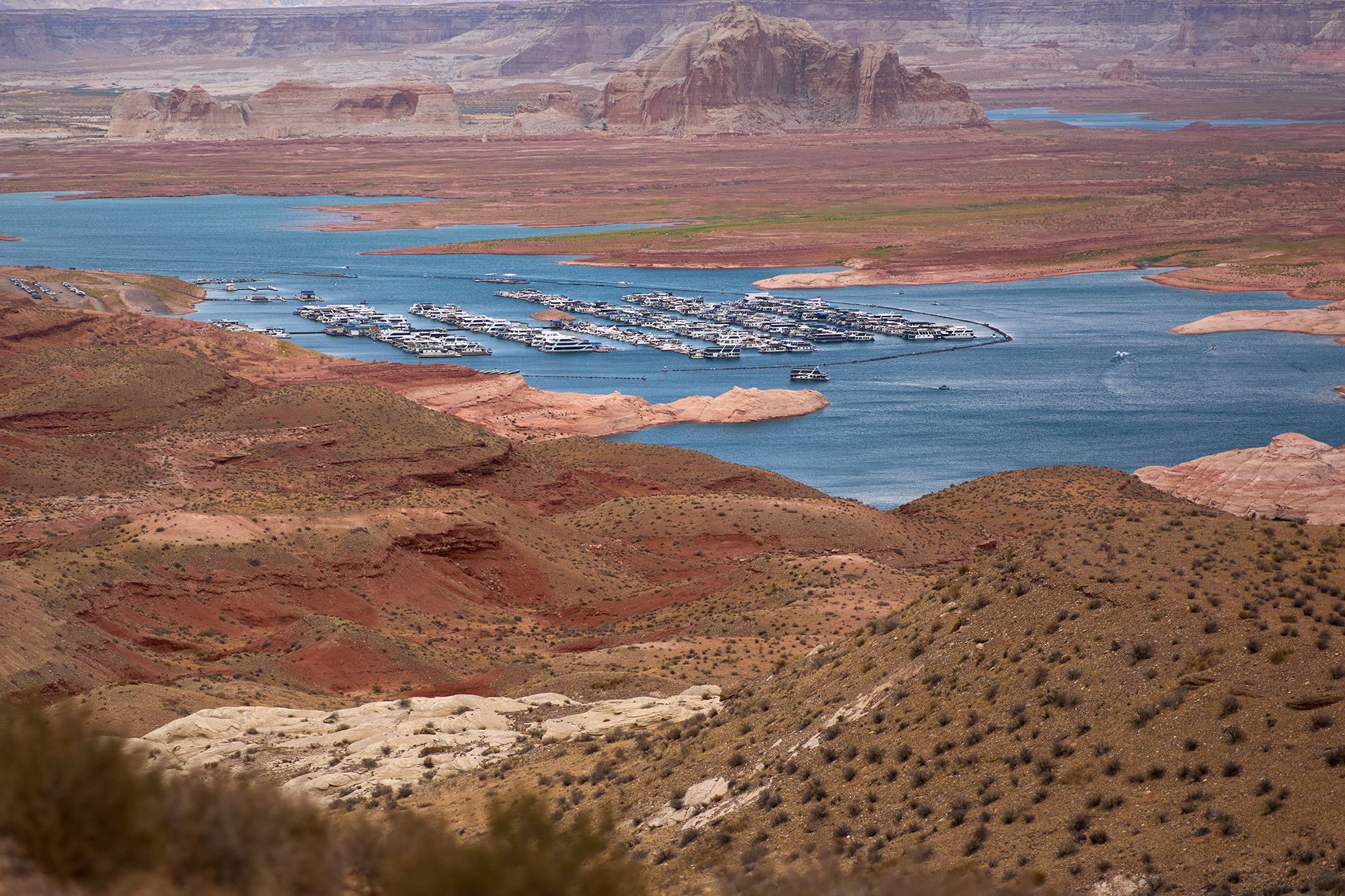 <i>John Locher/AP via CNN Newsource</i><br/>The Wahweap Marina floats on Lake Powell at the Glen Canyon National Recreation Area