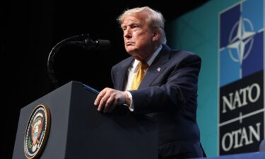 President Donald Trump speaks at a press conference during the 2026 NATO Leaders Summit at the Beştepe Presidential Compound on July 8