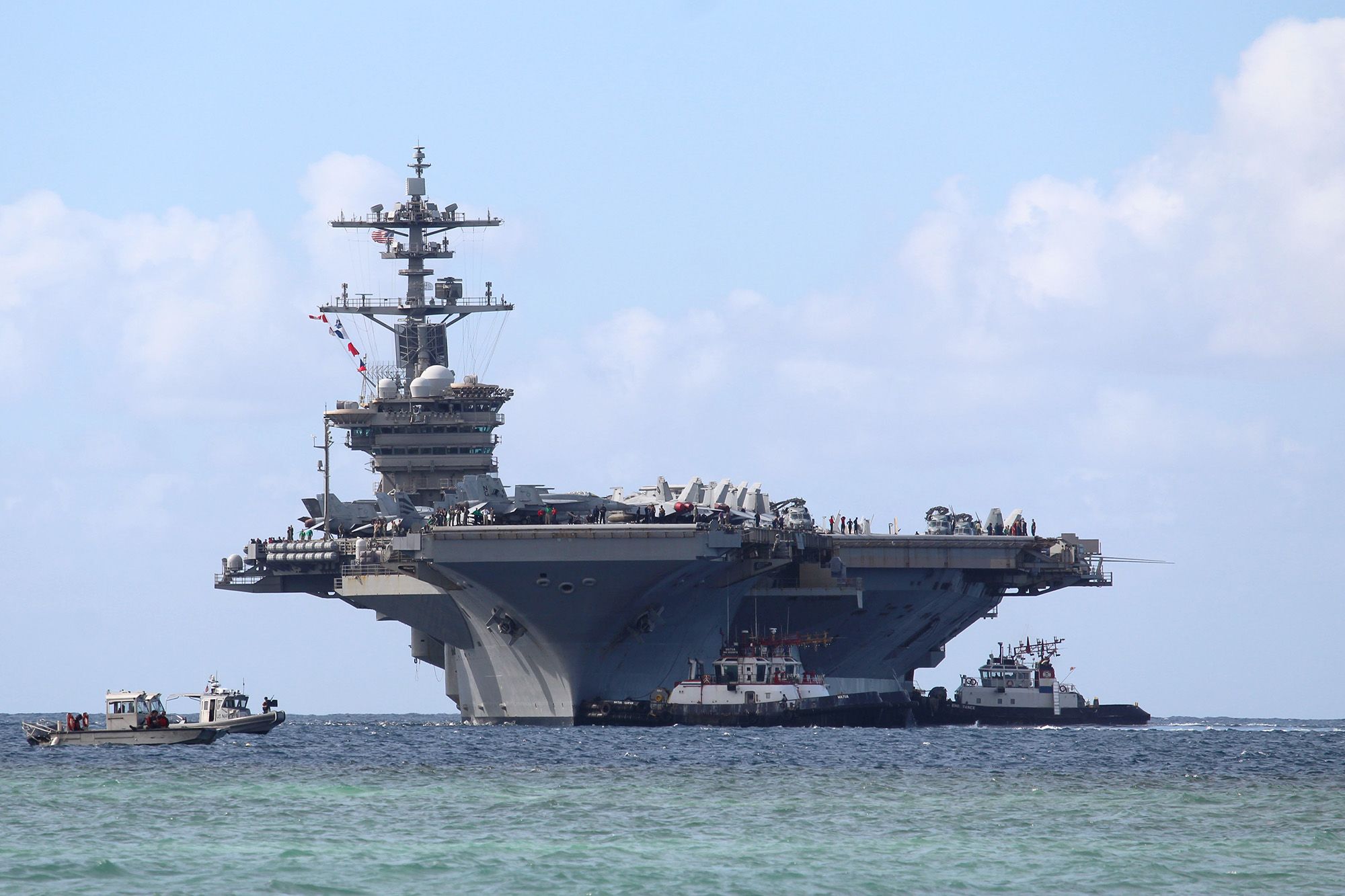 <i>U.S. Navy/File via CNN Newsource</i><br/>An F/A-18F Super Hornet launches from the flight deck of the USS Abraham Lincoln on July 31.