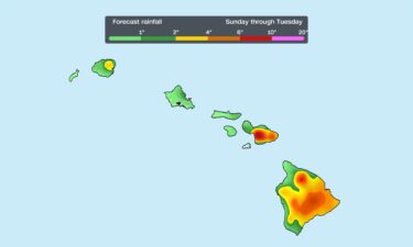Drenching rainfall is expected across Hawaii from early Sunday through Tuesday.