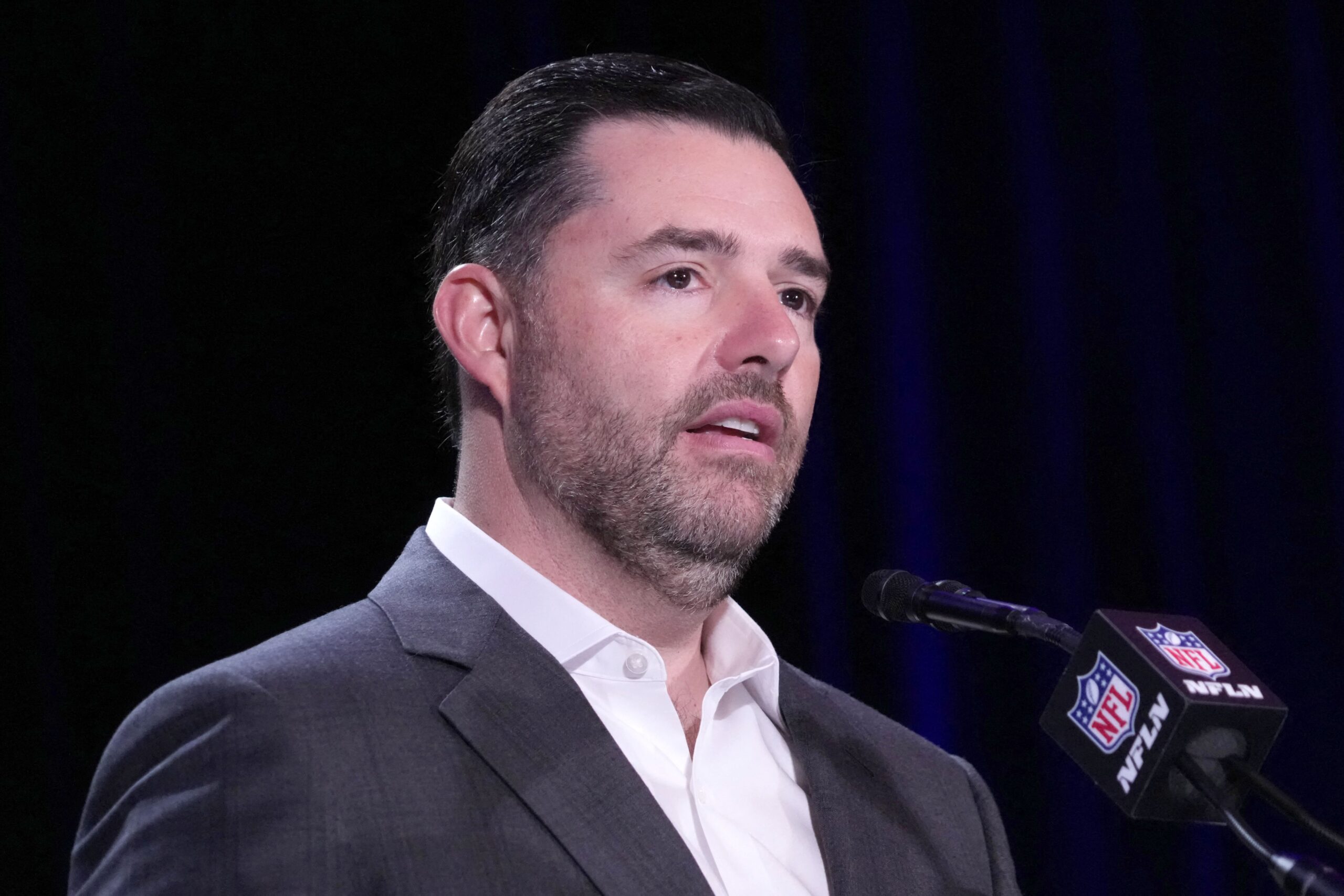 <i>Kirby Lee/Imagn Images/Reuters via CNN Newsource</i><br/>San Francisco 49ers owner Jed York speaks earlier this year at a press conference in San Francisco.