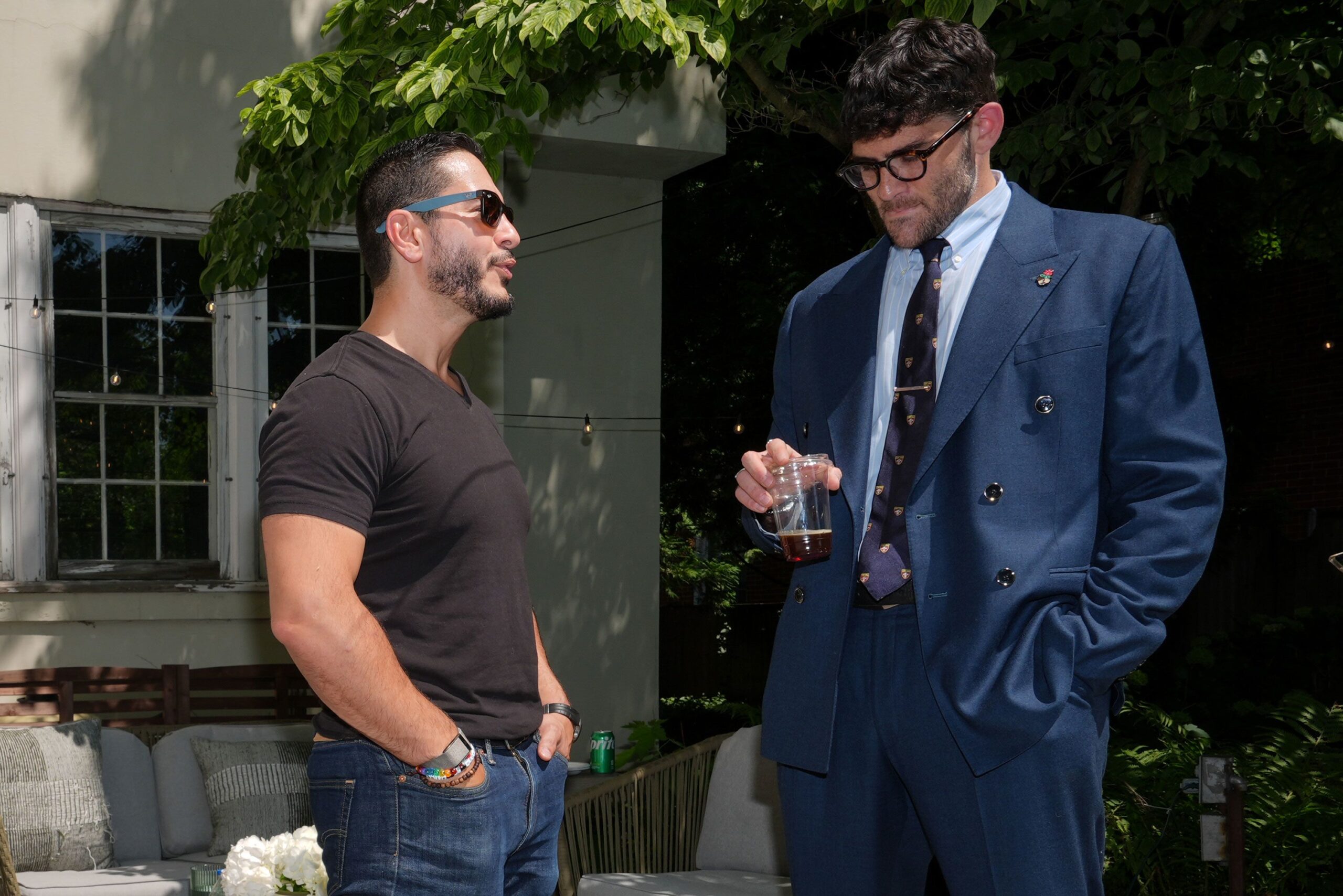 <i>Julia Demaree Nikhinson/AP/File via CNN Newsource</i><br/>Abdul El-Sayed talks with streamer Hasan Piker at a party for content creators supporting his campaign on August 3 in Detroit.