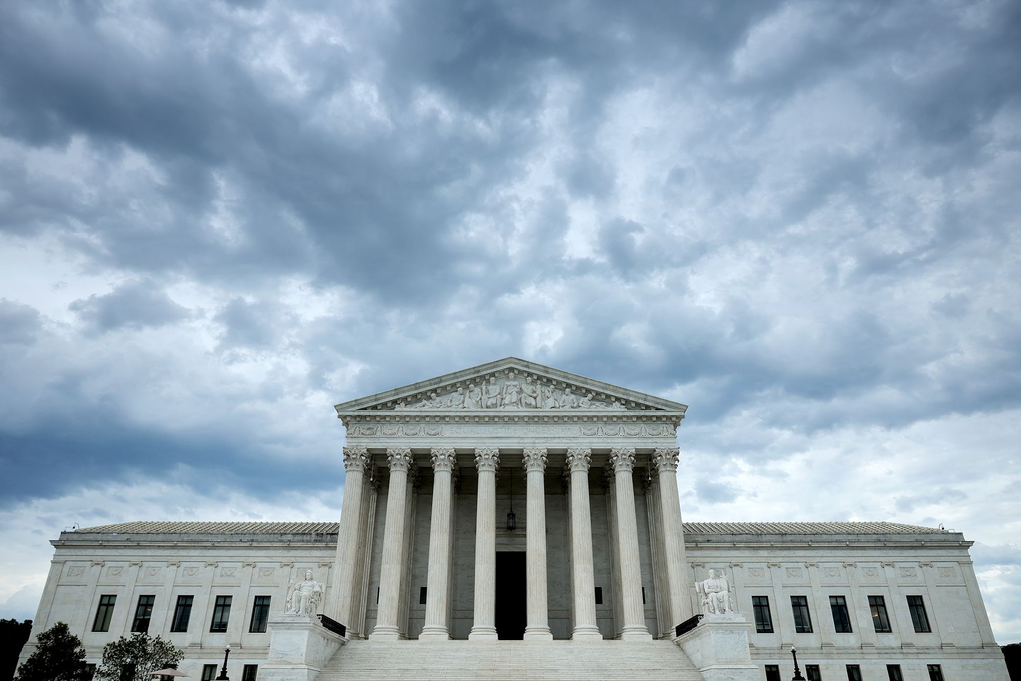 <i>Chip Somodevilla/Getty Images via CNN Newsource</i><br/>Rain clouds roll over the United States Supreme Court building on June 18.