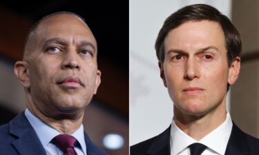 House Minority Leader Hakeem Jeffries and Jared Kushner are pictured here.