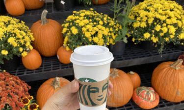 A Starbucks Pumpkin Spice Latte. The coffee chain's fall favorite returns to shops on Tuesday.