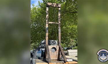A photo released by the US Capitol Police shows a guillotine that was seized in Washington