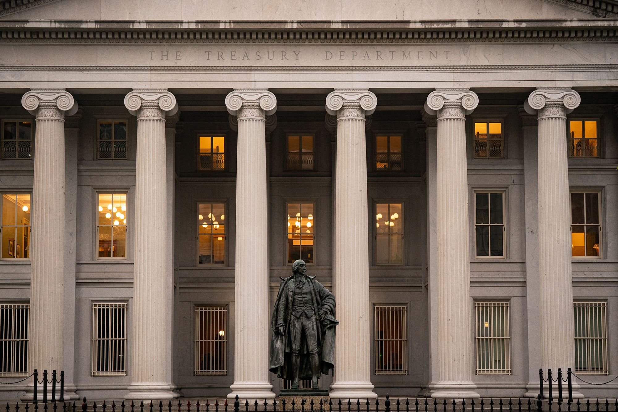 <i>Al Drago/Bloomberg/Getty Images via CNN Newsource</i><br/>The US Treasury building in Washington