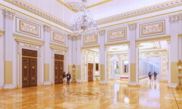 This rendering from court documents shows inside the proposed ballroom of the East Wing of the White House.