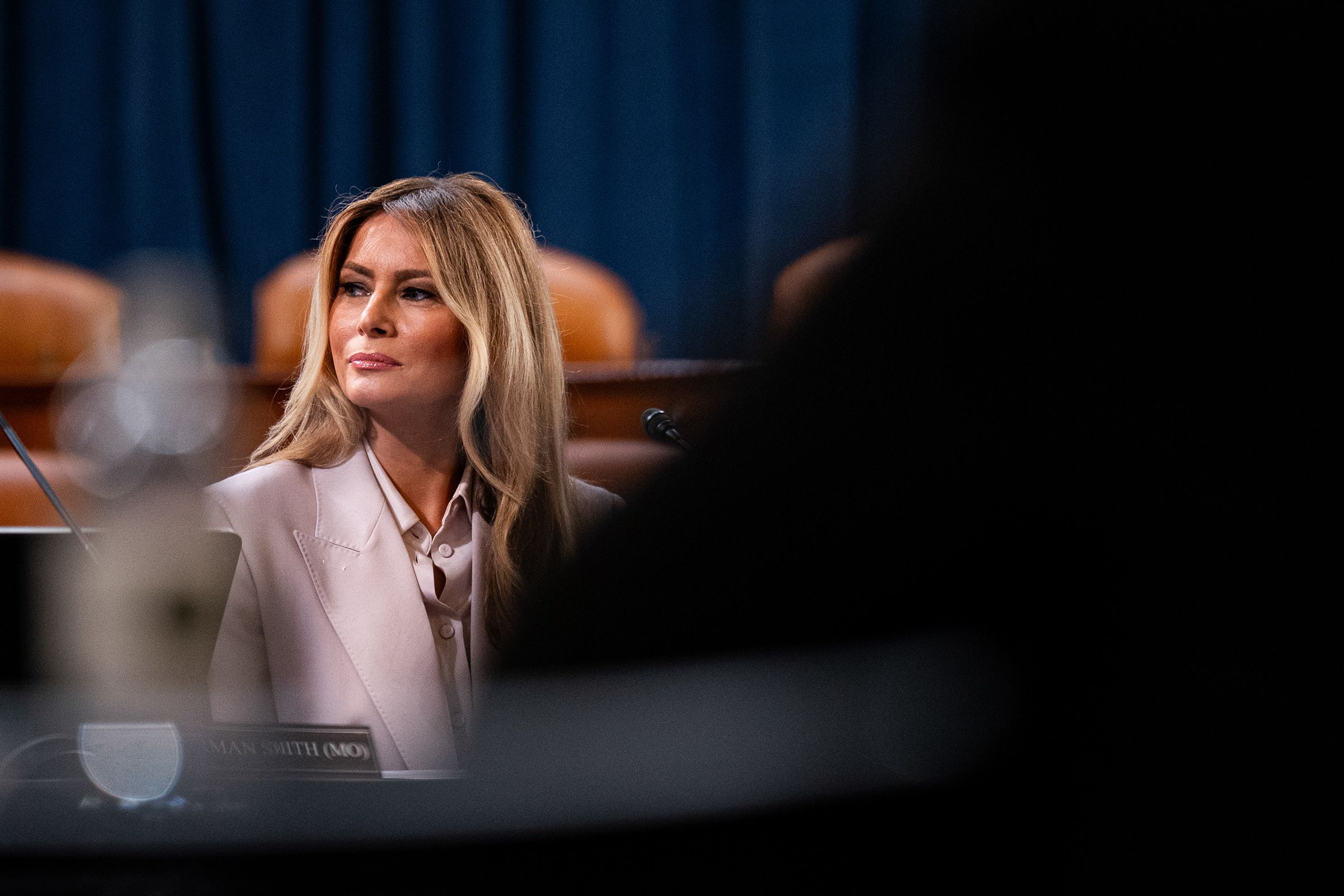 <i>Al Drago/Bloomberg/Getty Images via CNN Newsource</i><br/>First lady Melania Trump attends a House Ways and Means Committee roundtable regarding the foster care system