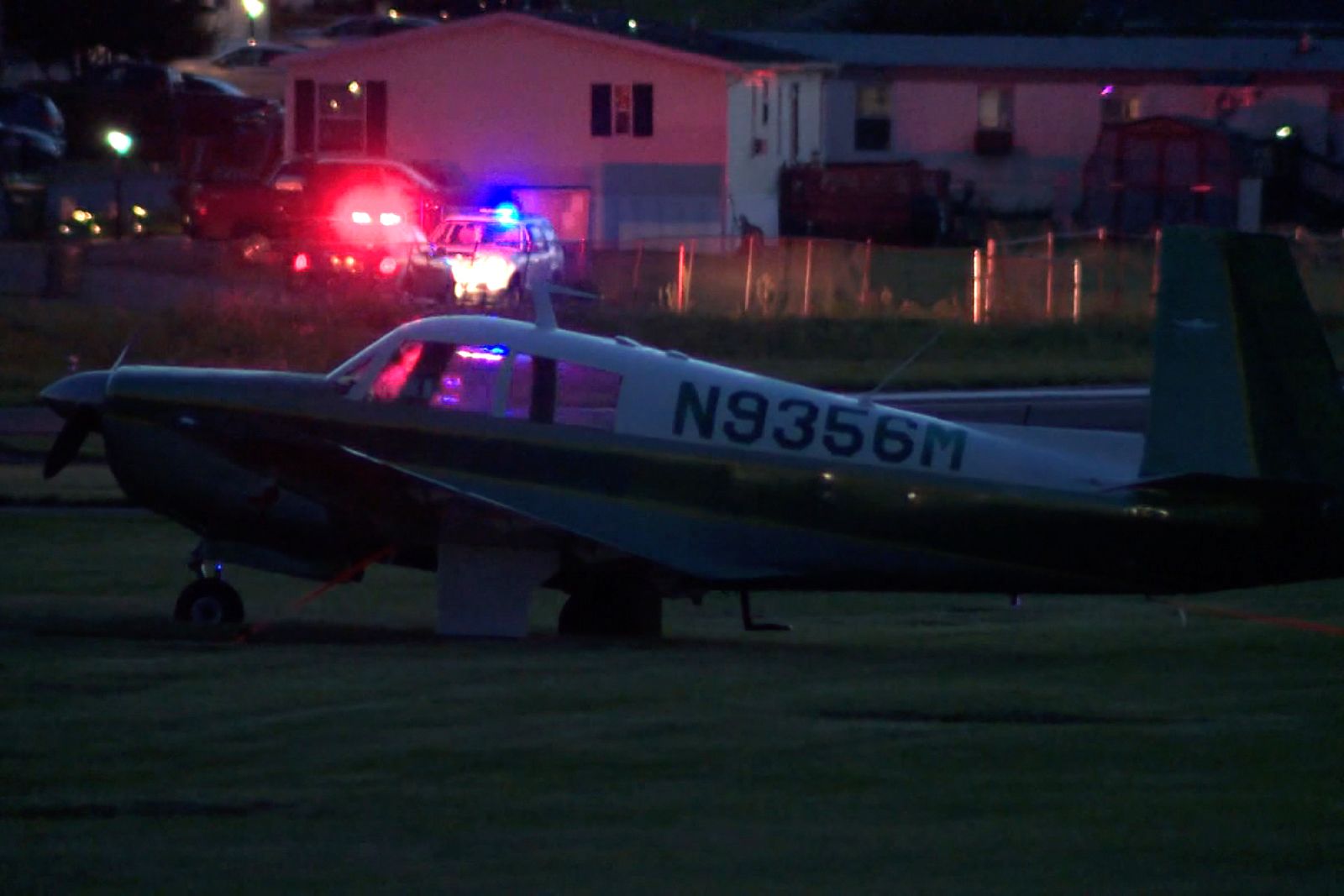 <i>WGAL via CNN Newsource</i><br/>The two-seater plane that veered off the runway at Carlisle Regional Airport.