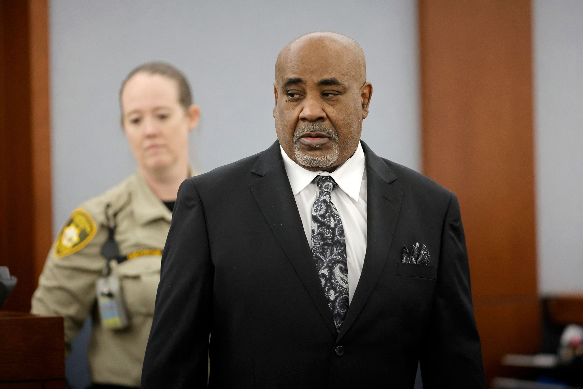 <i>Steve Marcus/Pool/AFP/Getty Images via CNN Newsource</i><br/>A screen shows a transcript of a 2008 recording of an interview with Duane Davis and law enforcement