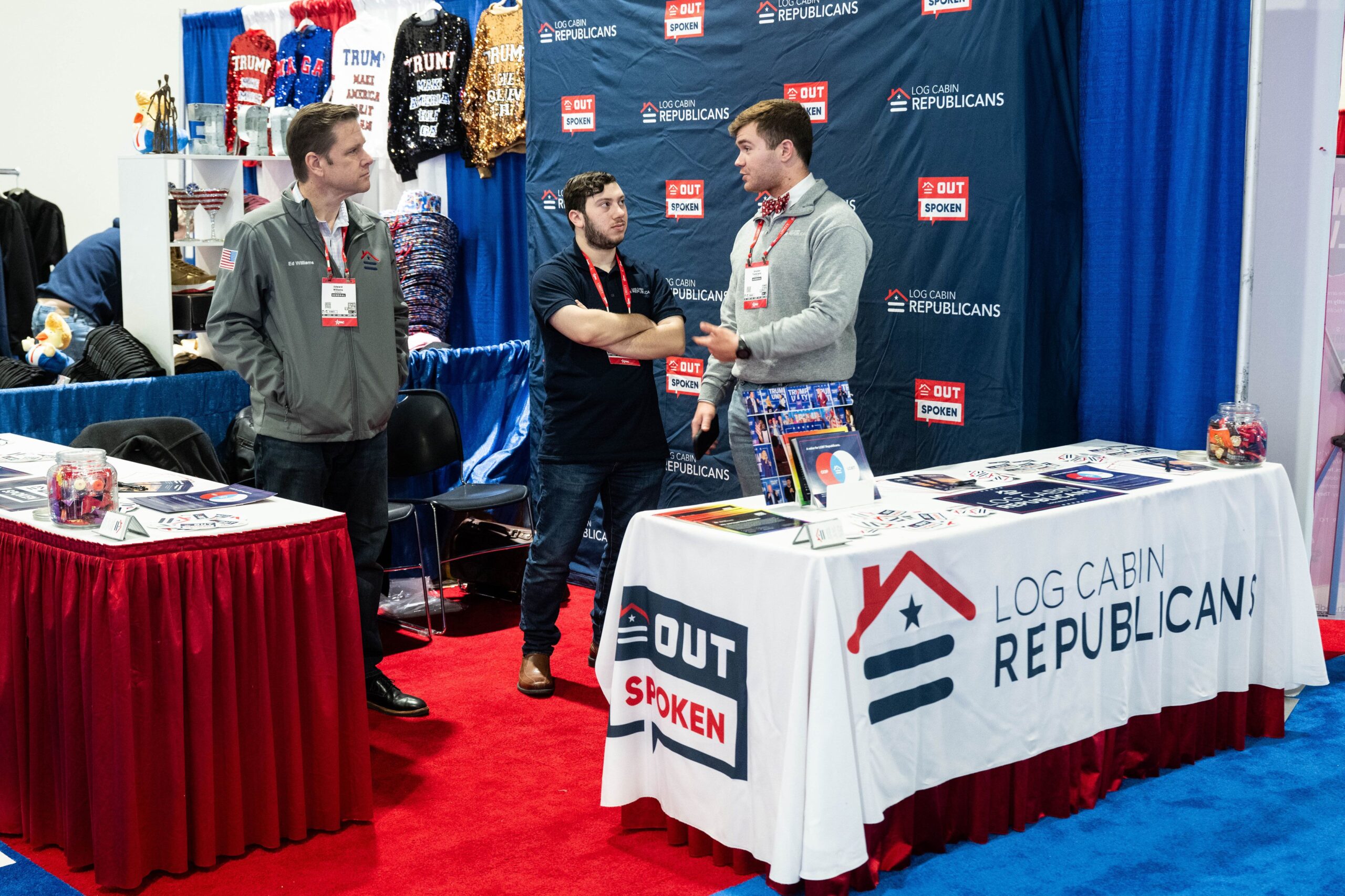 <i>Michael Brochstein/Sipa USA via CNN Newsource</i><br/>A Log Cabin Republicans table at the Conservative Political Action Conference (CPAC) at the Gaylord National Resort & Convention Center in Oxon Hill