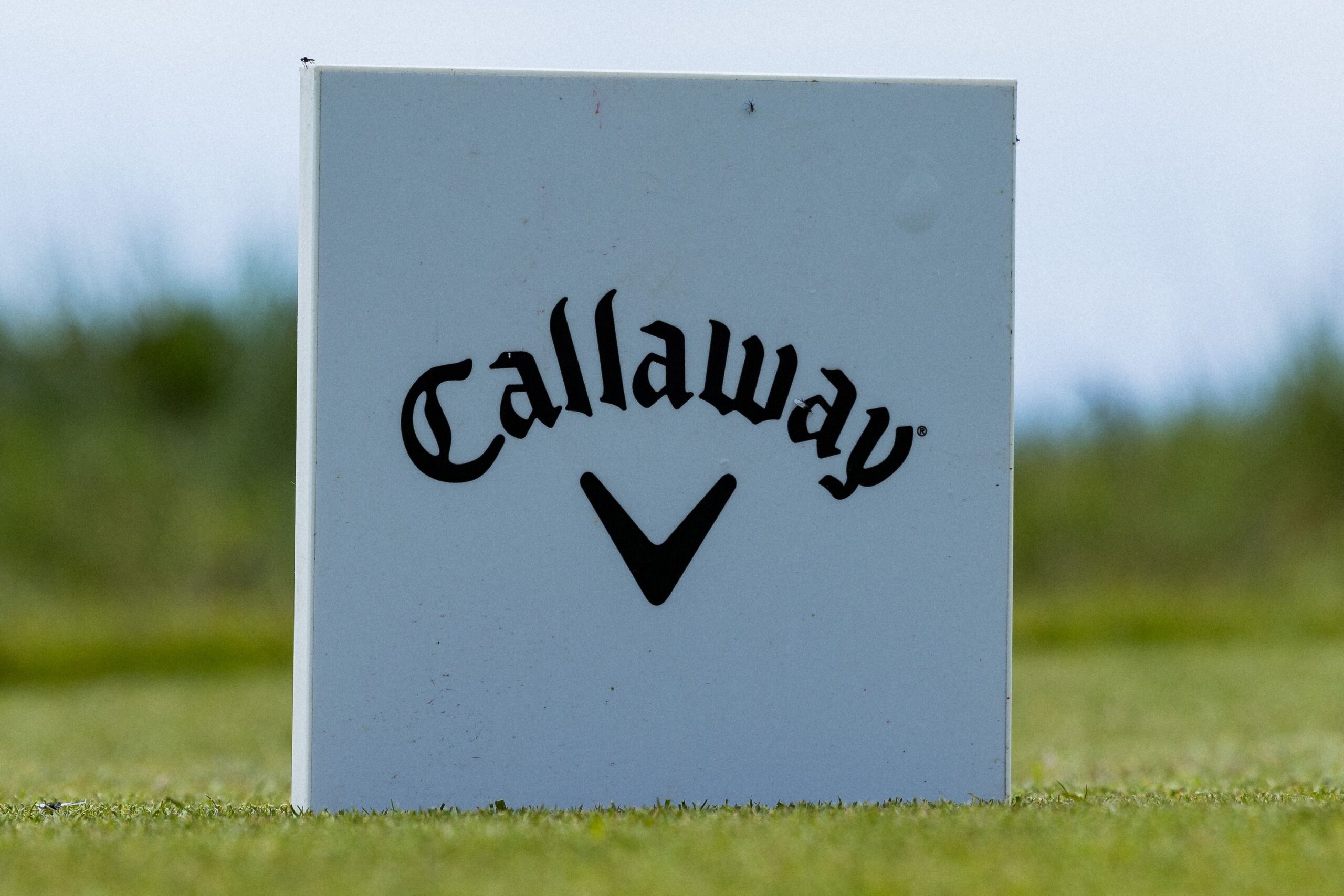 <i>Raymond Davies/Getty Images via CNN Newsource</i><br/>Callaway branding is seen on course during a PGA event at the Royal Dornoch Golf Club in Dornoch