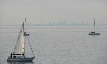 President Donald Trump on Thursday moved to rename Lake Ontario to “Lake America.” The Toronto skyline is visible across Lake Ontario from Fort Niagara State Park in Youngstown