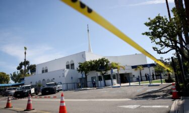 Police tape blocks off the Islamic Center of San Diego on May 19.