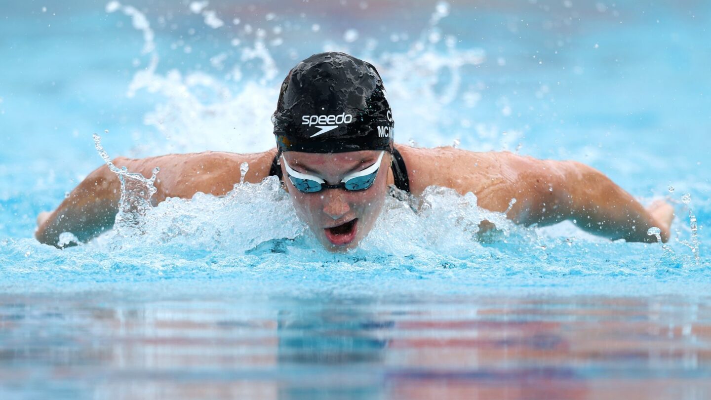 <i>NBC Olympics</i><br/>Athletes compete at the 2026 Pan Pacific Swimming Championships.