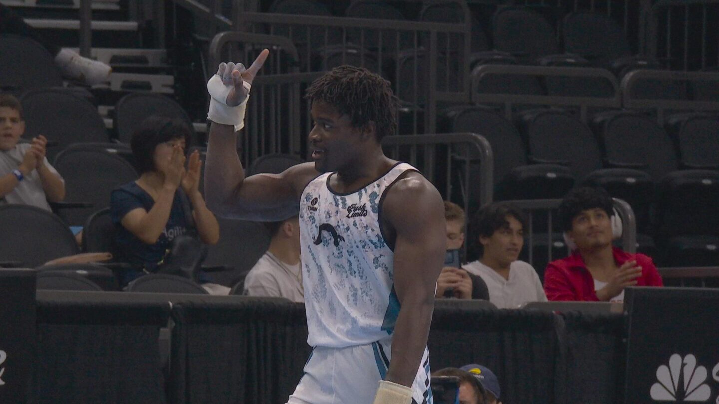 <i>NBC Olympics</i><br/>Athletes compete in the 2026 U.S. Gymnastics Championships.