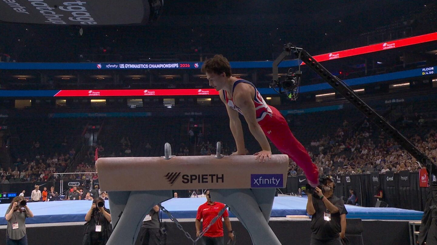 <i>NBC Olympics</i><br/>Athletes compete at the 2026 U.S. Gymnastics Championships.