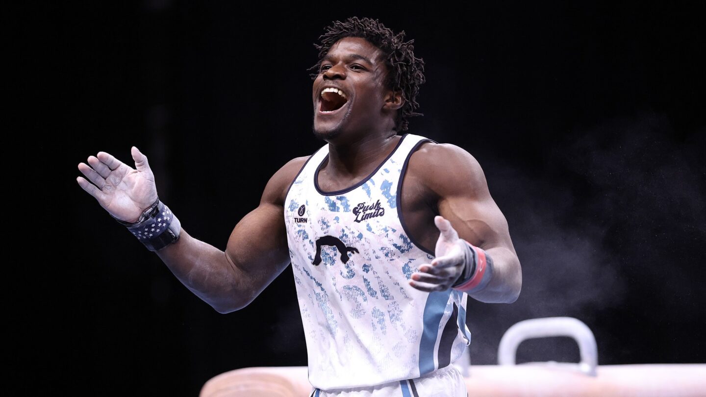 <i>NBC Olympics</i><br/>Athletes compete at the 2026 U.S. Gymnastics Championships.