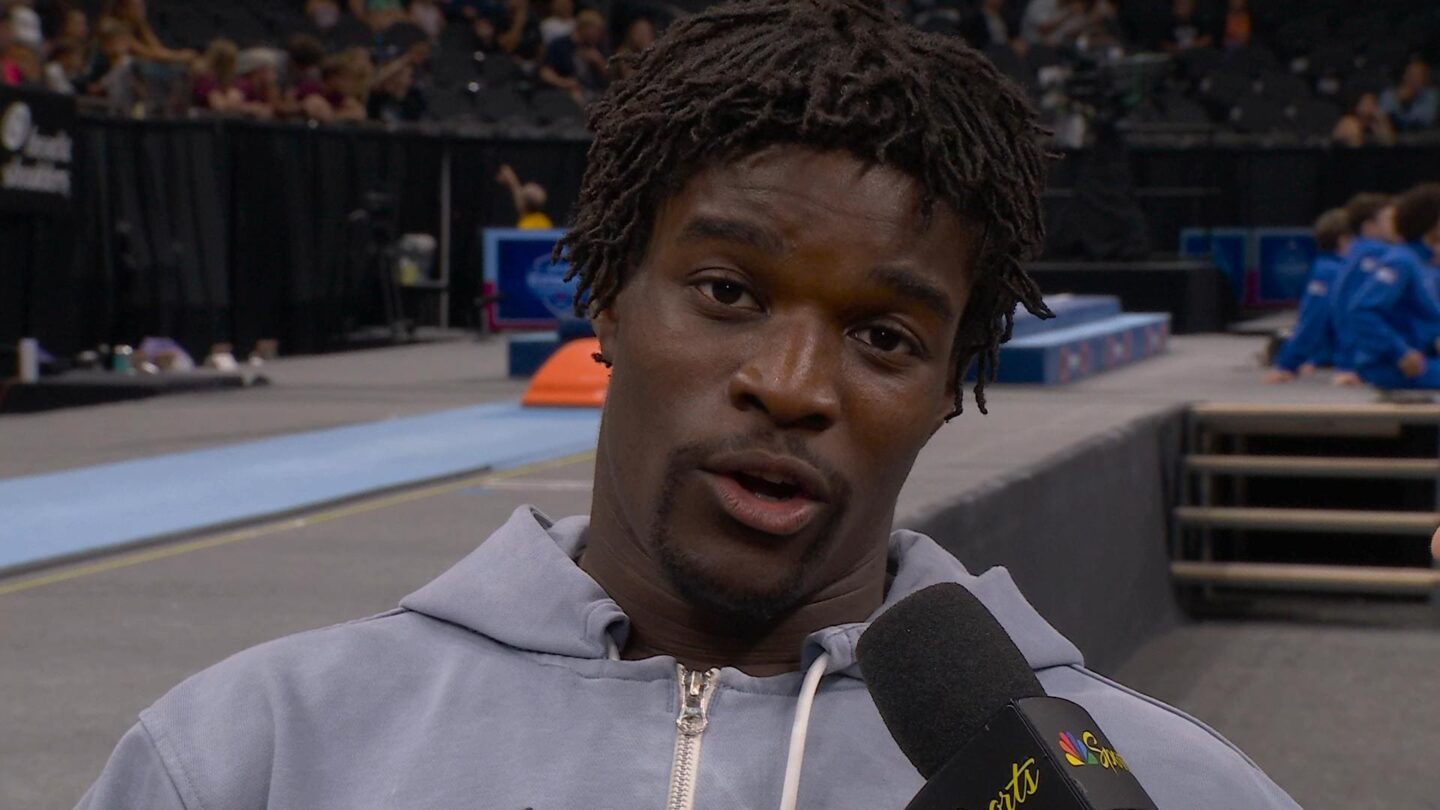 <i>NBC Olympics</i><br/>Athletes compete at the 2026 U.S. Gymnastics Championships.