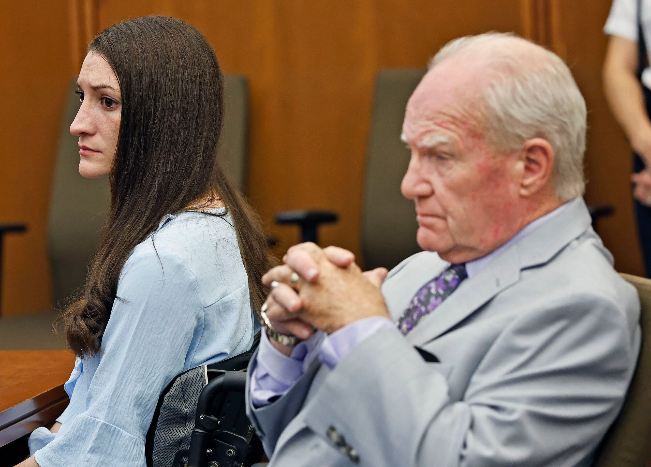 <i>Greg Derr/Pool/The Patriot Ledger via CNN Newsource</i><br/>Lindsay Clancy and attorney Kevin Reddington watch jurors as Judge William Sullivan asks them to continue deliberations. The jury has come back for the second time to say they could not reach a unanimous verdict.