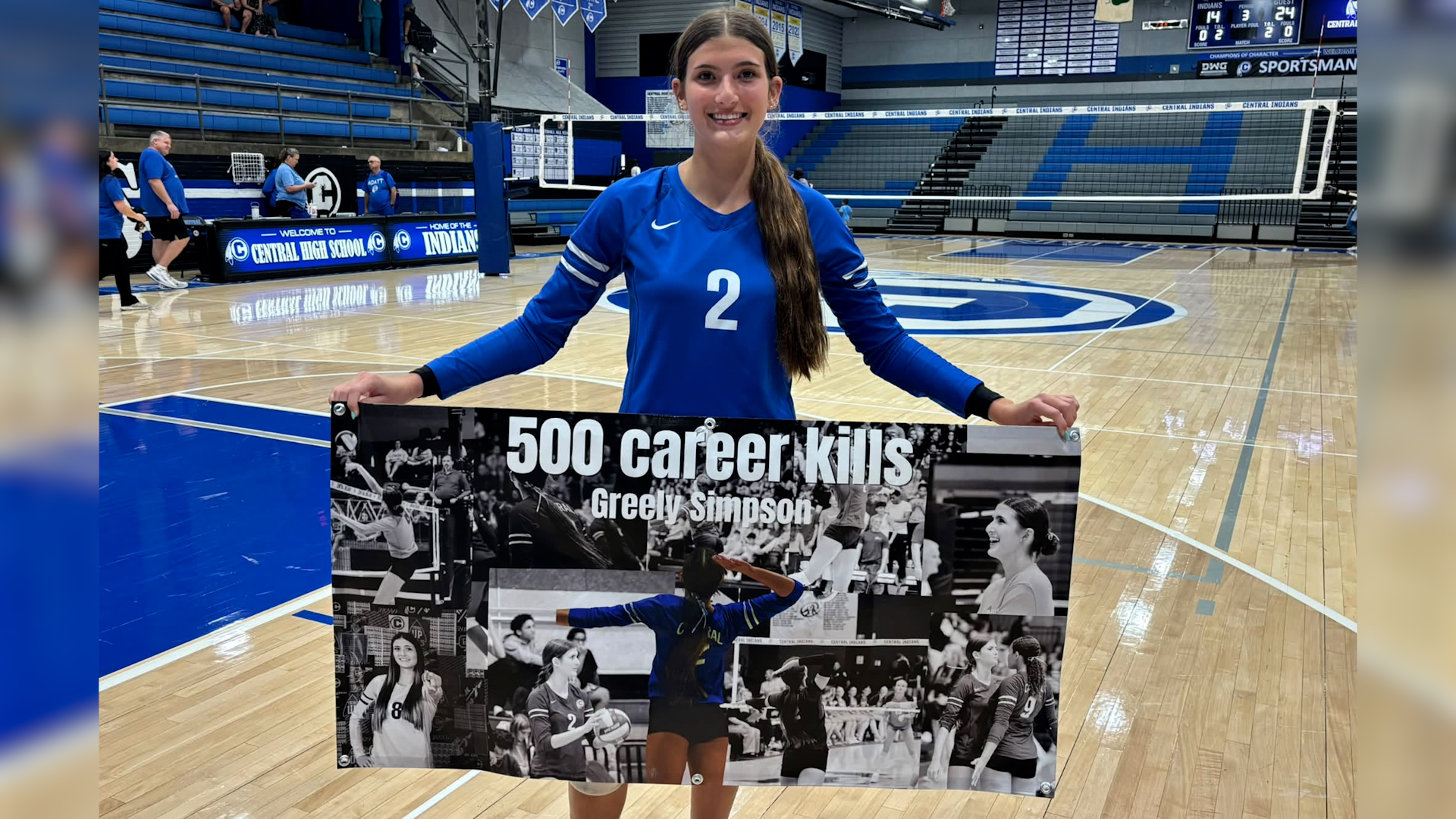 Central High School senior volleyball player Greely Simpson passes 500 career kills