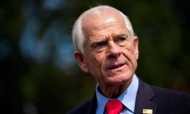 White House senior counselor for trade and manufacturing Peter Navarro takes a question from a reporter on August 11