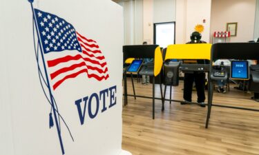 A voter casts their ballot during a primary election in Los Angeles on June 2.