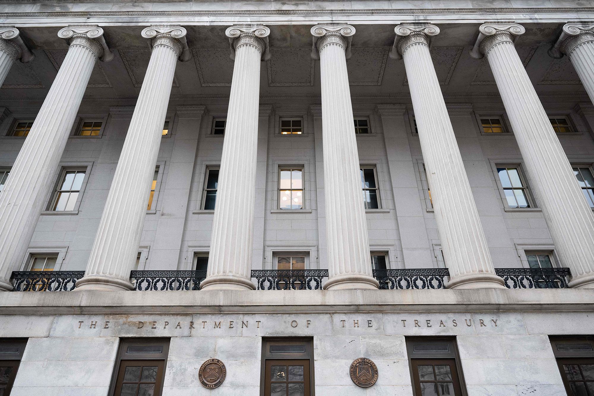 <i>Saul Loeb/AFP/Getty Images via CNN Newsource</i><br/>The Treasury Department building is seen in Washington
