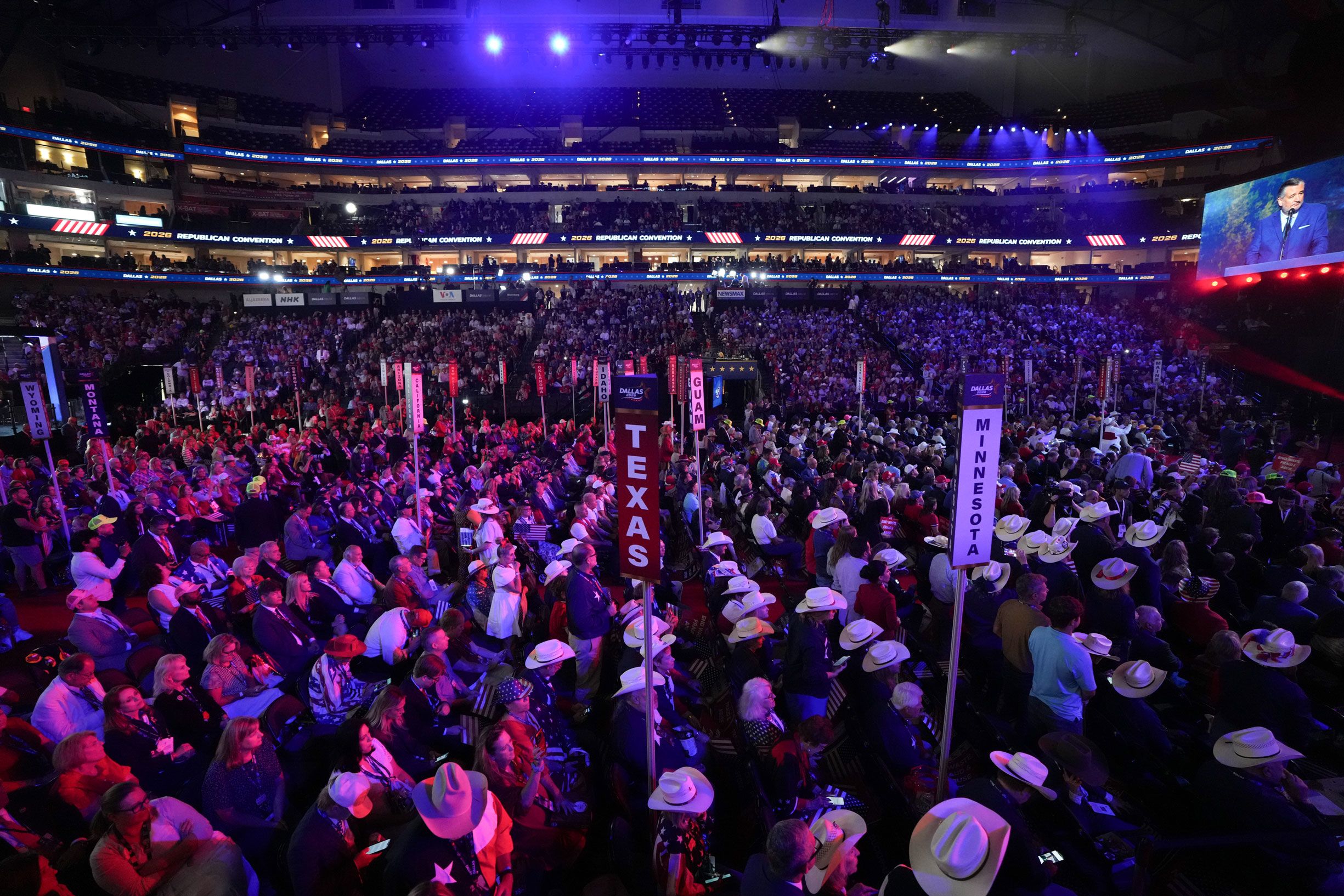 <i>Al Drago/Bloomberg/Getty Images via CNN Newsource</i><br/>Attendees listen as Senator Ted Cruz