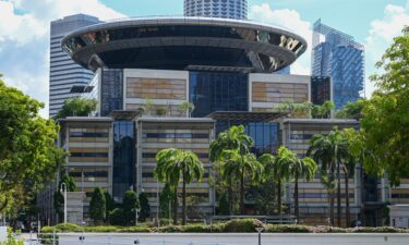 This picture shows the Supreme Court building in Singapore on April 2