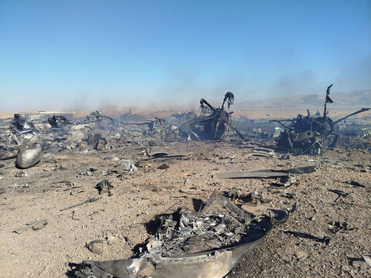 <i>Islamic Revolutionary Guard Corps/Anadolu/Getty Images via CNN Newsource</i><br/>A view of wreckage of the downed F-15 fighter jet is seen in Iran on April 5. Both crew members were rescued