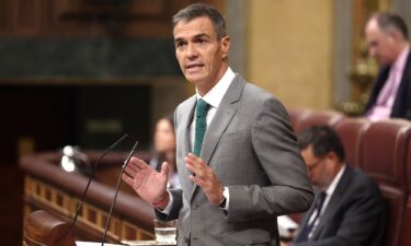 Spain's Prime Minister Pedro Sánchez pictured during his address to lawmakers on Thursday.