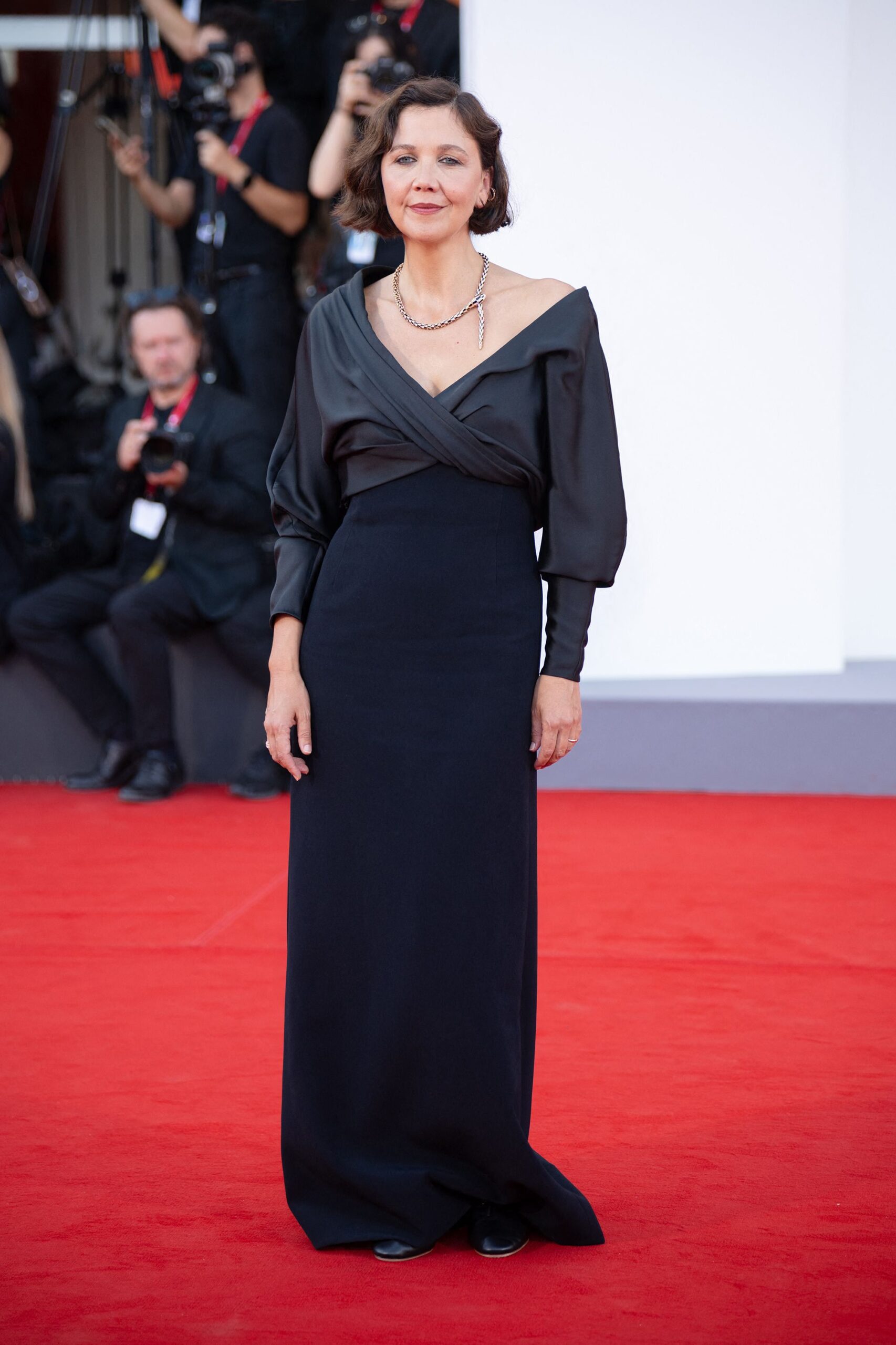<i>Laurent Hou/Hans Lucas/AFP/Getty Images via CNN Newsource</i><br/>Jury president Maggie Gyllenhaal wore a black Celine dress