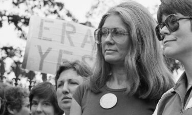 Gloria Steinem of the National Organization for Women attends an Equal Rights Amendment rally outside the White House in July 1981.