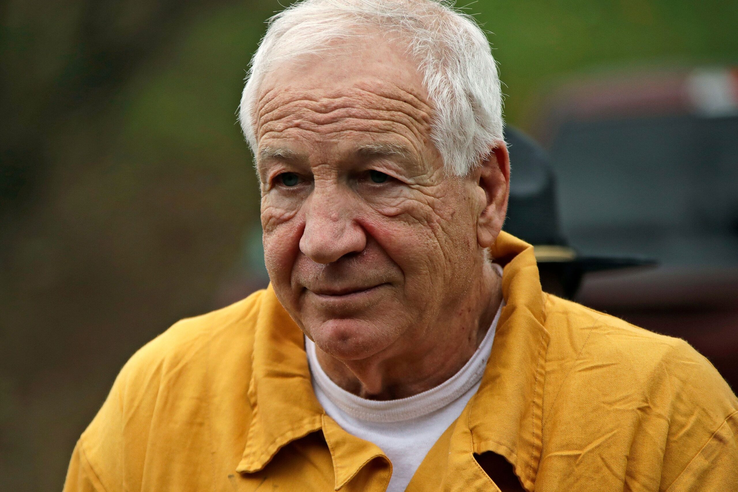 <i>Gene J. Puskar/AP/File via CNN Newsource</i><br/>Former Penn State University assistant football coach Jerry Sandusky arrives at the Centre County Courthouse in November 2019