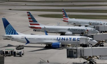 Airplanes parked at their gates in Palm Beach