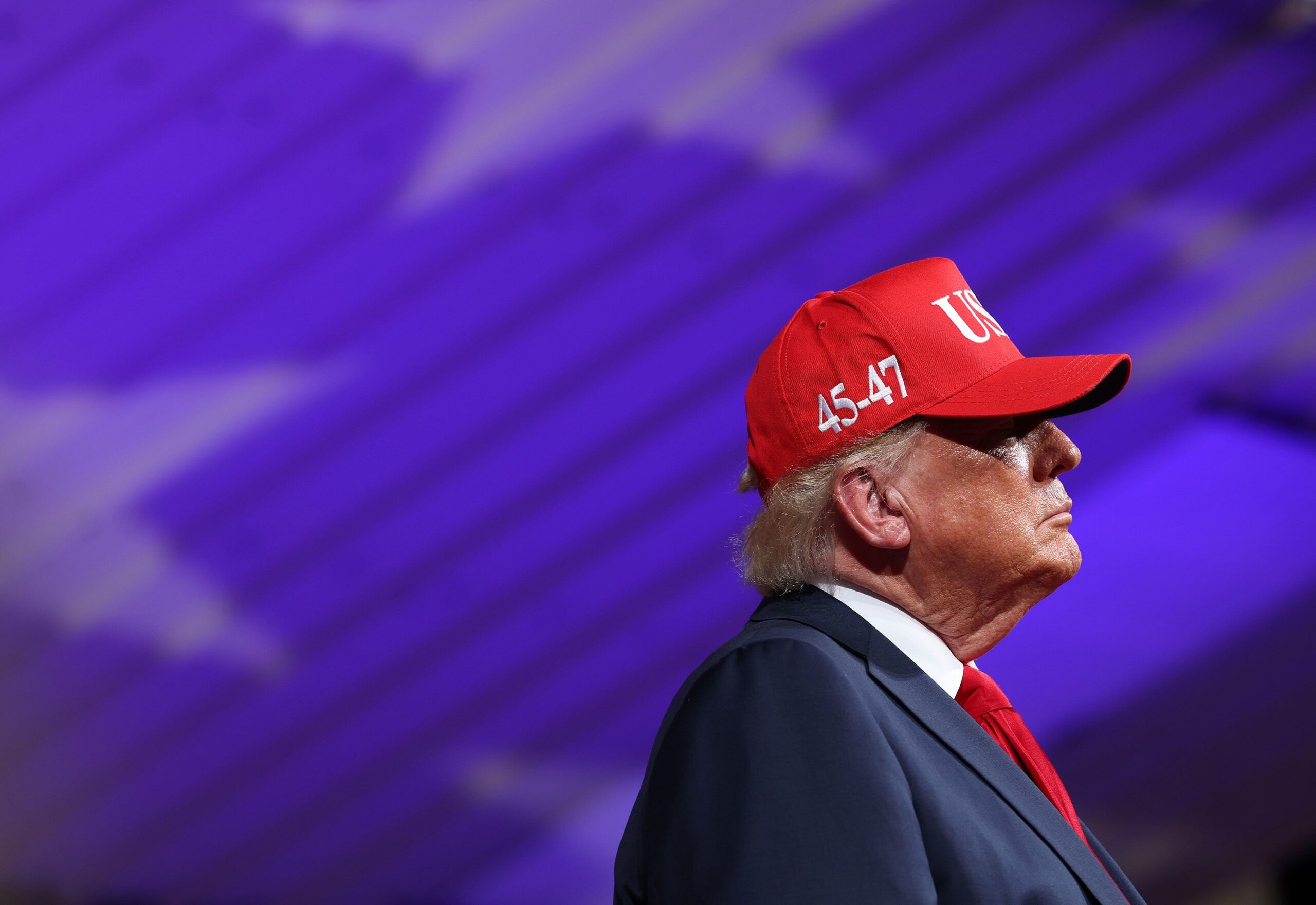 <i>Anna Moneymaker/Getty Images via CNN Newsource</i><br/>President Donald Trump during a campaign rally in Gastonia