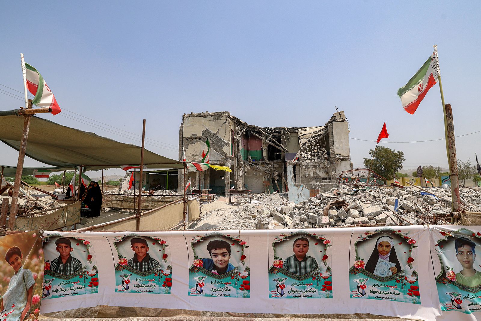 <i>Atta Kenare/AFP/Getty Images via CNN Newsource</i><br/>The building of the destroyed Shajareh Tayebeh elementary school