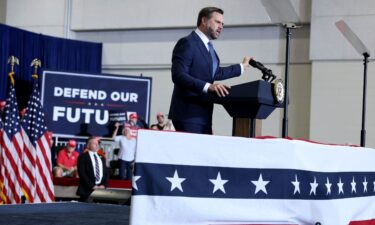 Vice President JD Vance speaks during a Republican National Committee’s Midterm Rally at the Mid-America Center on Friday