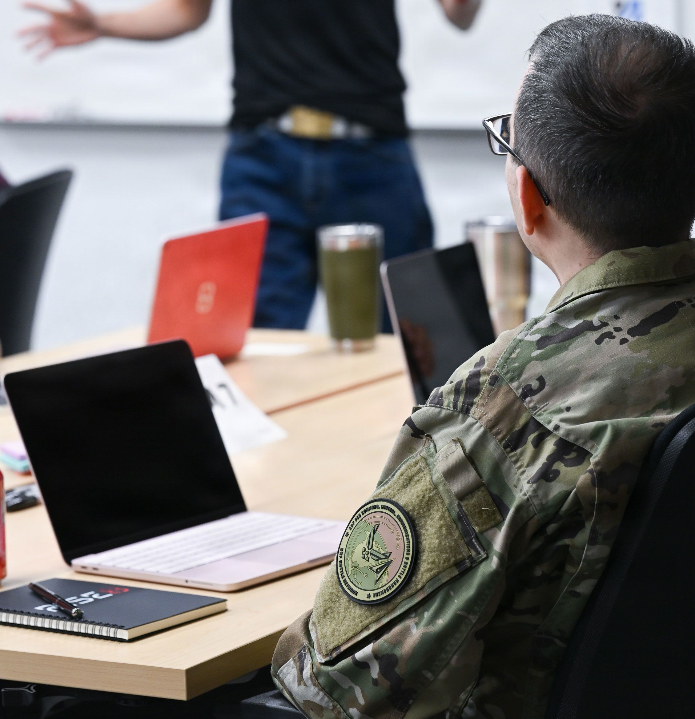 <i>Richard Blumenstein/US Air Force via CNN Newsource</i><br/>US air force service members get hands-on training about the intricacies of AI on June 3.