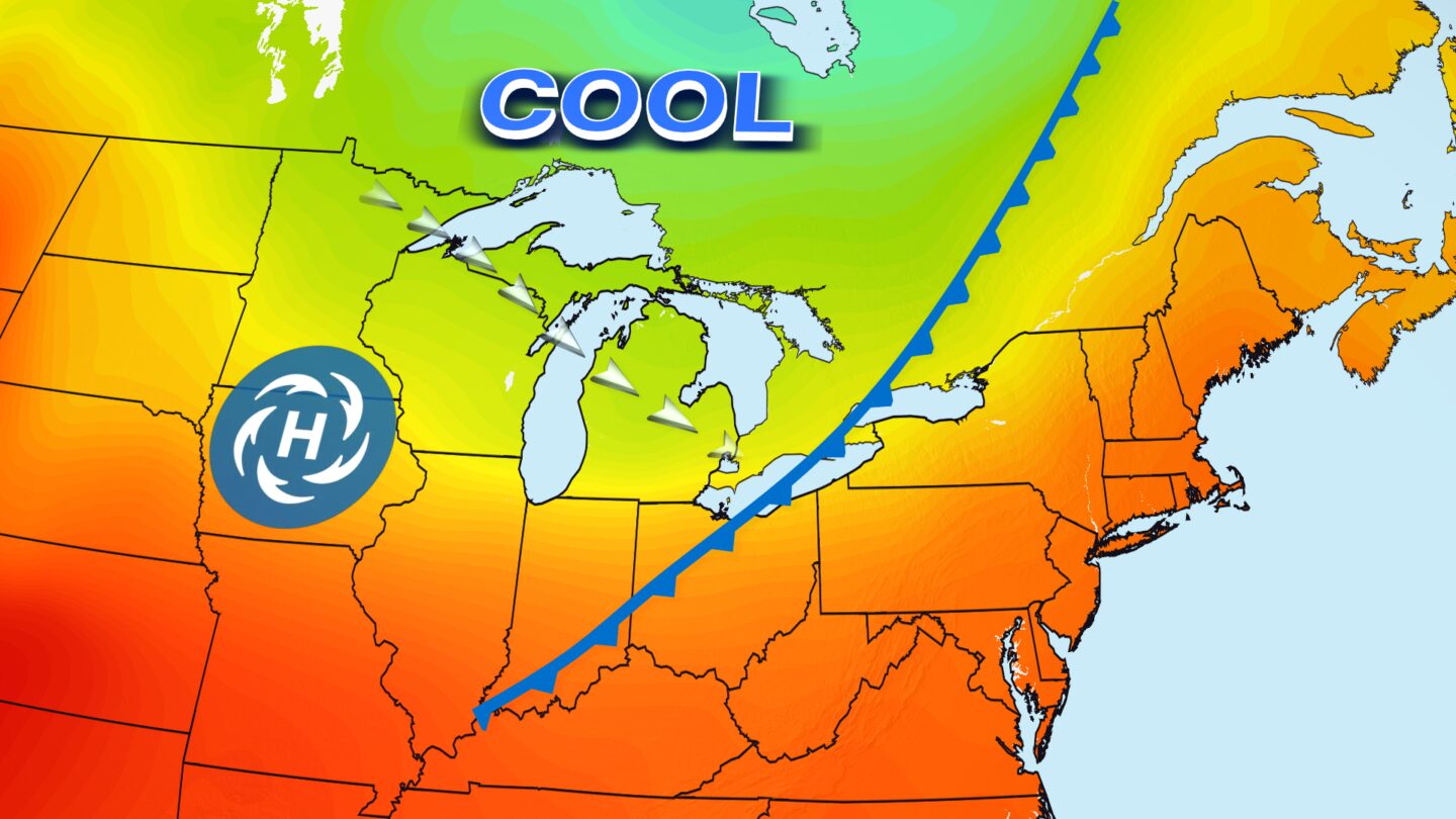 <i>CNN Weather via CNN Newsource</i><br/>A cold front ushers in a taste of fall for Midwest and Northeast.