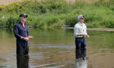 Jake Tapper and Gavin Newsom fishing