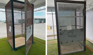 Small metal enclosures are observed at Alligator Alcatraz.