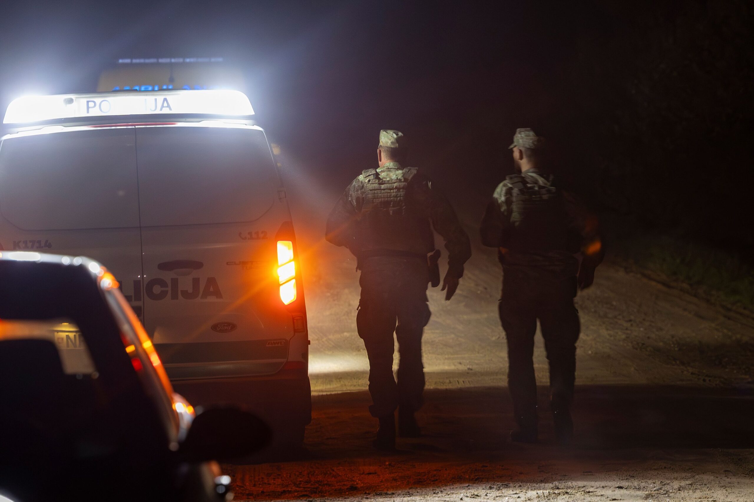 <i>AP via CNN Newsource</i><br/>Lithuanian soldiers secure the area where a NATO fighter jet shot down a drone equipped with an explosive device early on Tuesday morning near Pratkunai village